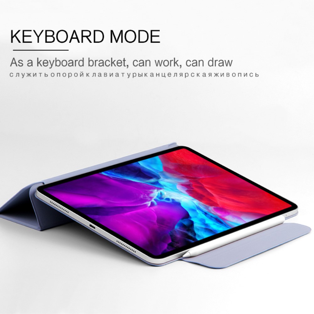 iPad Pro 12.9 (2018/2020/2021) - Solid Tri-Fold Fodral - Lila