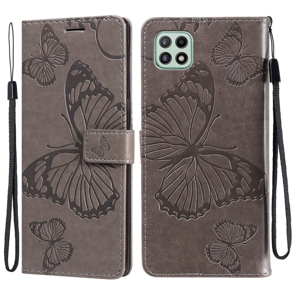 Samsung Galaxy A22 5G - Butterfly Lder Fodral - Gr