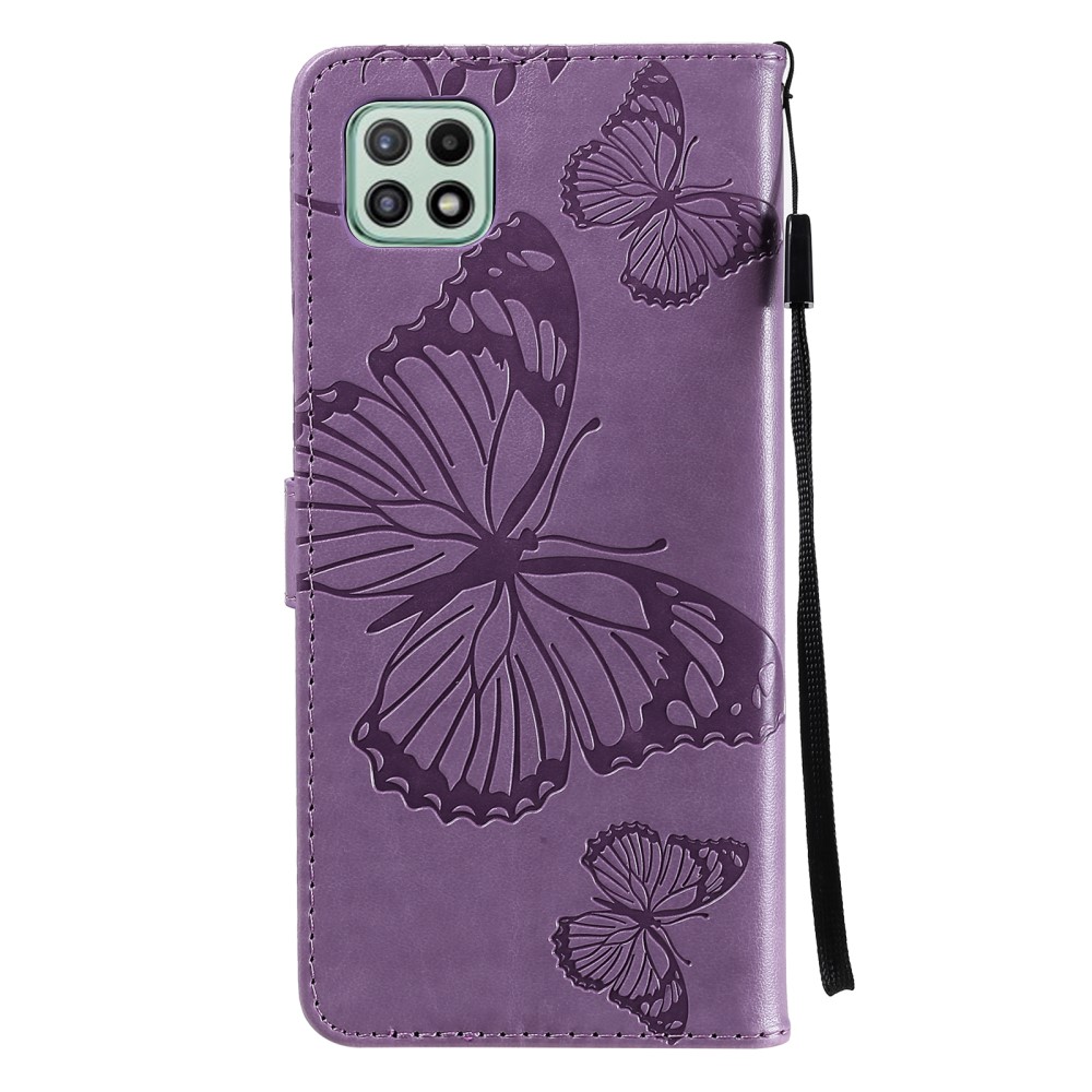 Samsung Galaxy A22 5G - Butterfly Lder Fodral - Lila