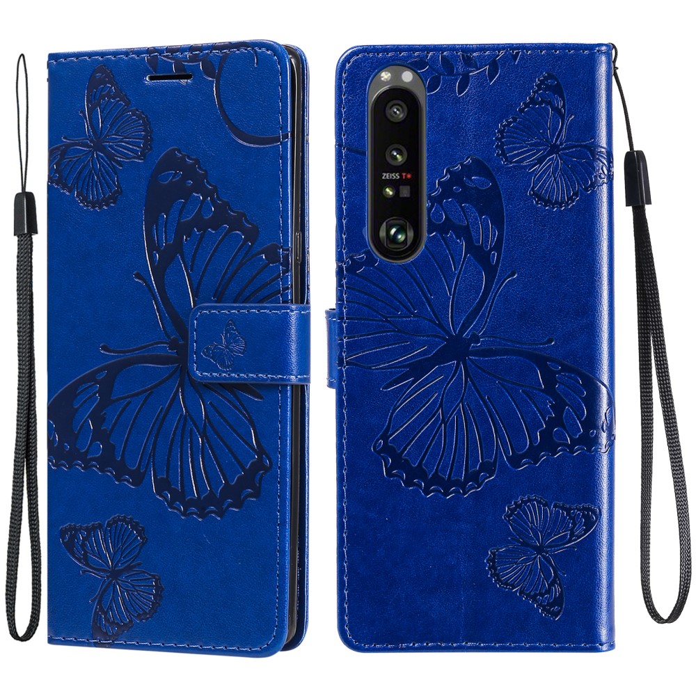 Sony Xperia 1 II - Butterfly Lder Fodral - Bl