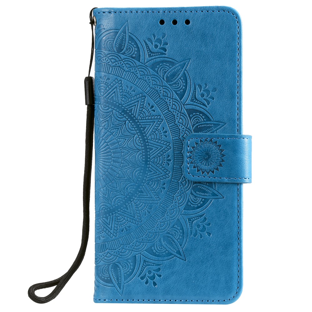 Xiaomi Redmi Note 10S - Mandala Lder Fodral - Bl