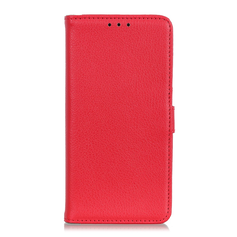 Xiaomi Redmi Note 10S - Litchi Lder Fodral - Rd