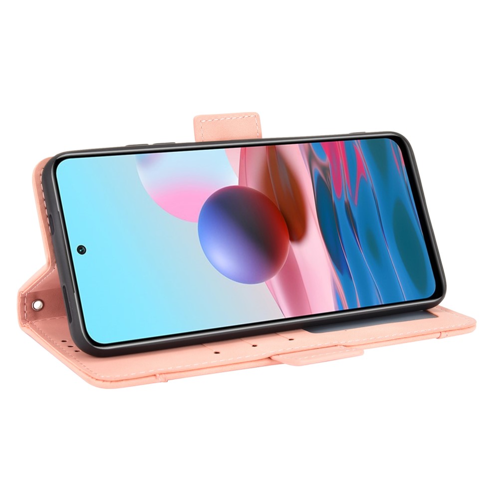 Xiaomi Redmi Note 10S - Fodral Med Avtagbart Kortfodral - Ljus Rosa