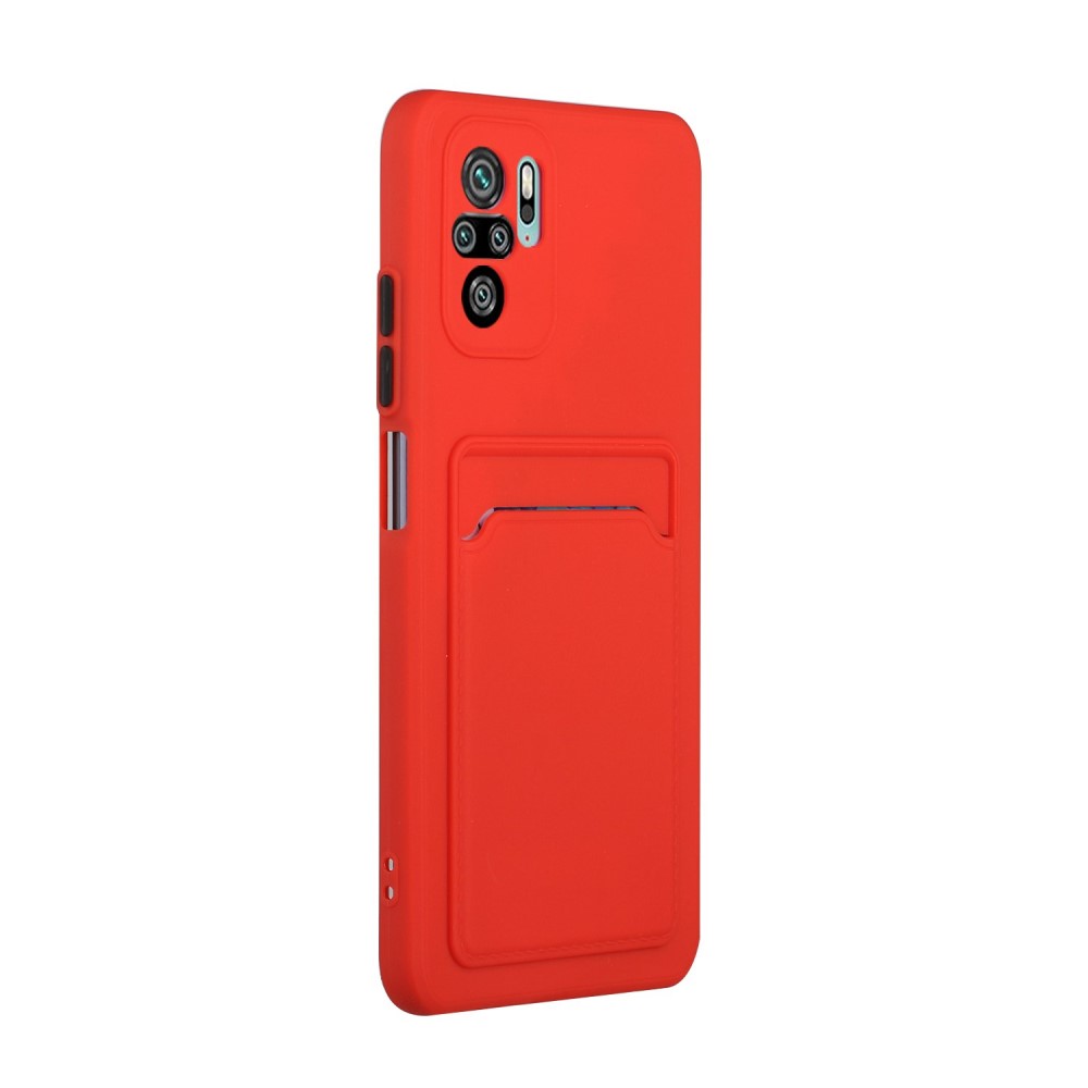 Xiaomi Redmi Note 10S - TPU Skal Med Kortfack - Rd