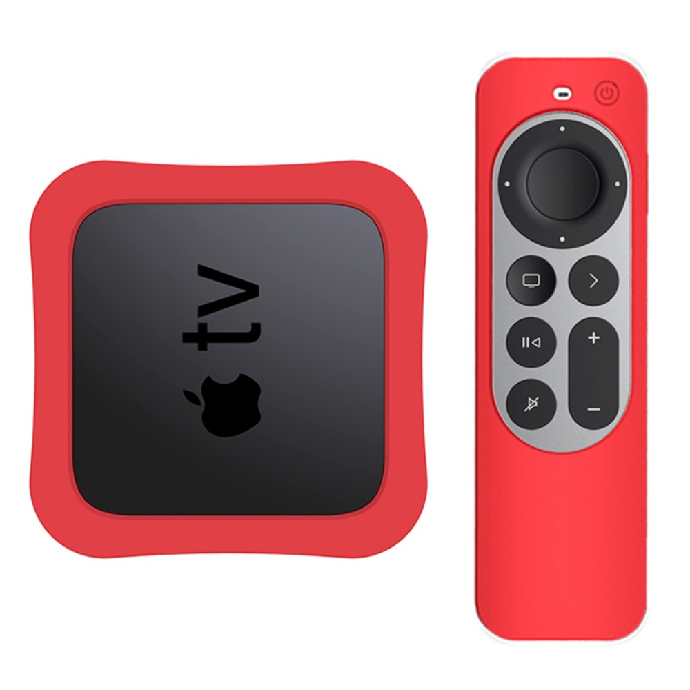  Apple TV 4K 2021 Silikonskal För Kontroll  Box - Röd - Teknikhallen.se