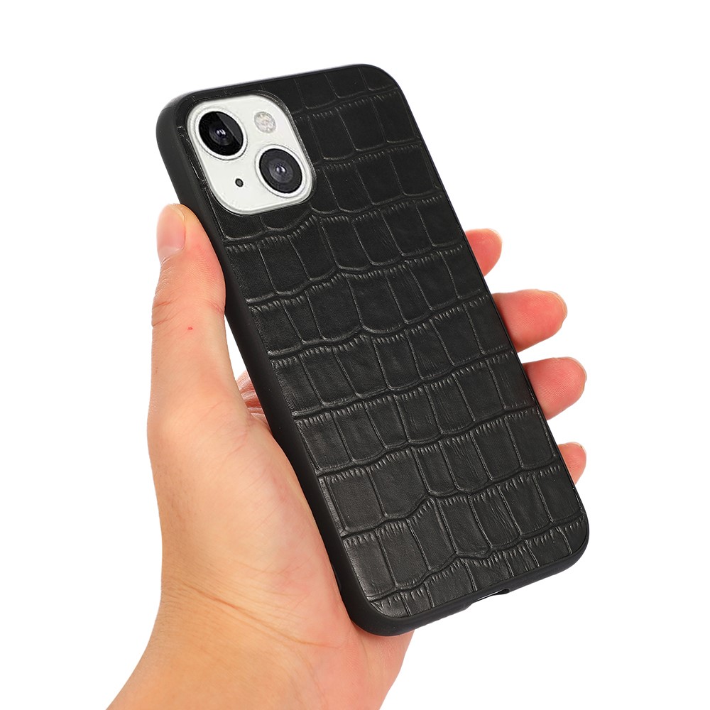 iPhone 13 - Krokodil Textur Hybrid Skal - Svart