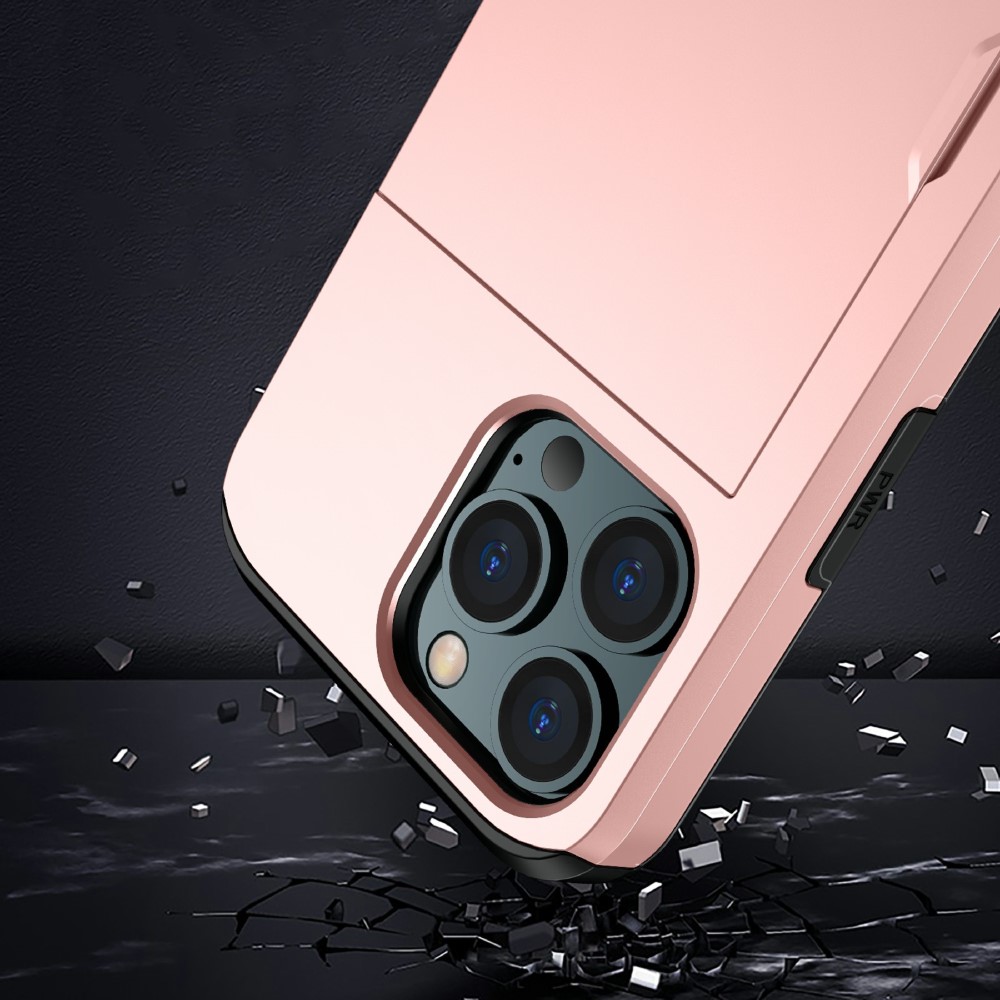 iPhone 13 Pro - Hybrid Skal Med Kortfack - Rosguld