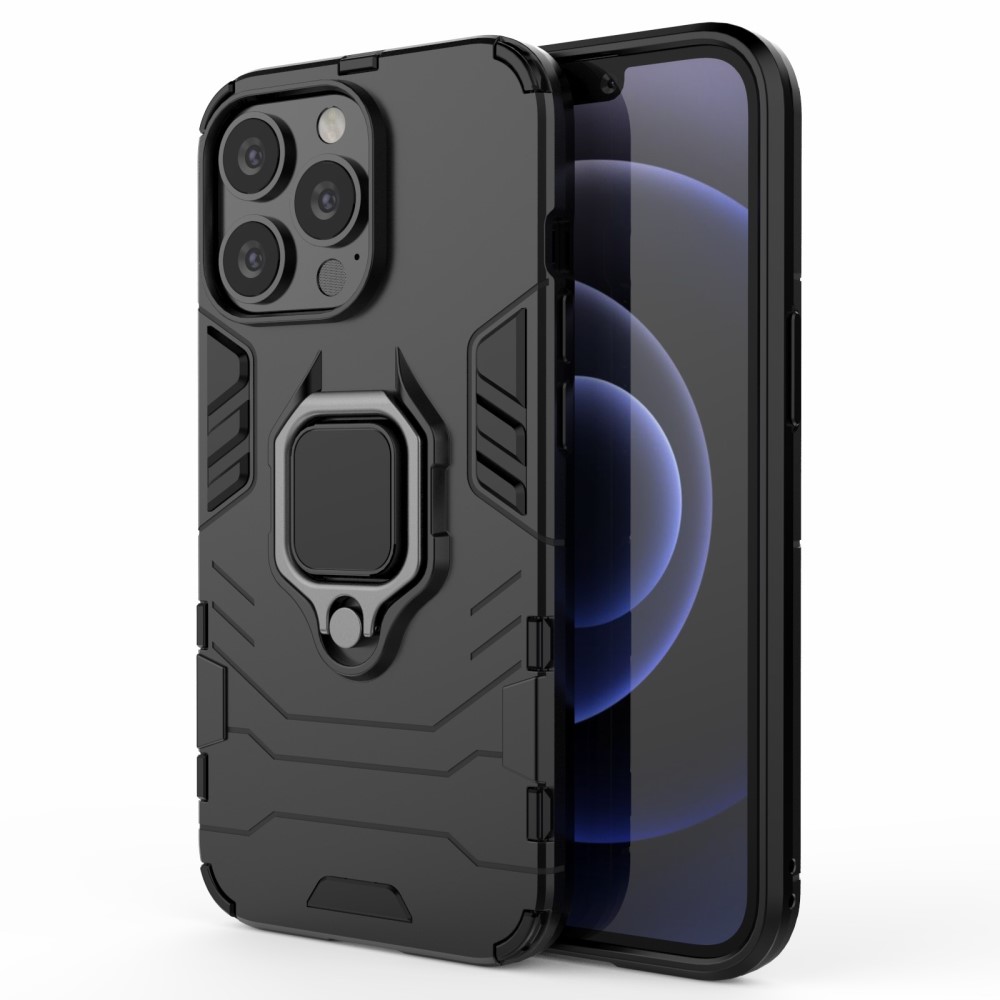 iPhone 13 Pro - Hybrid Armor Ring Skal - Svart