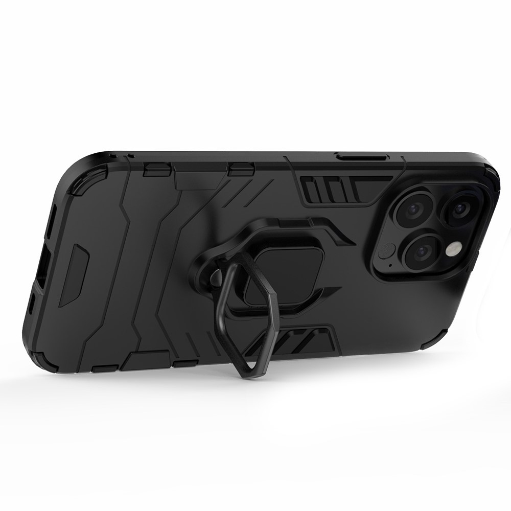 iPhone 13 Pro - Hybrid Armor Ring Skal - Svart