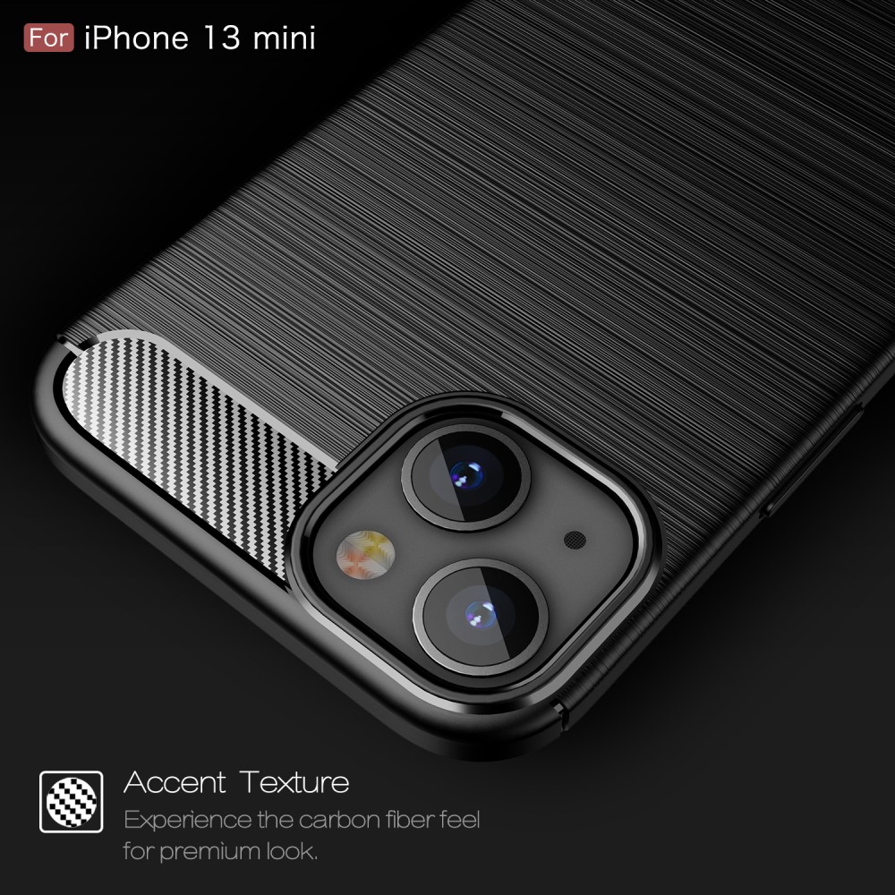 iPhone 13 Mini - Borstad Stl Textur Skal - Bl