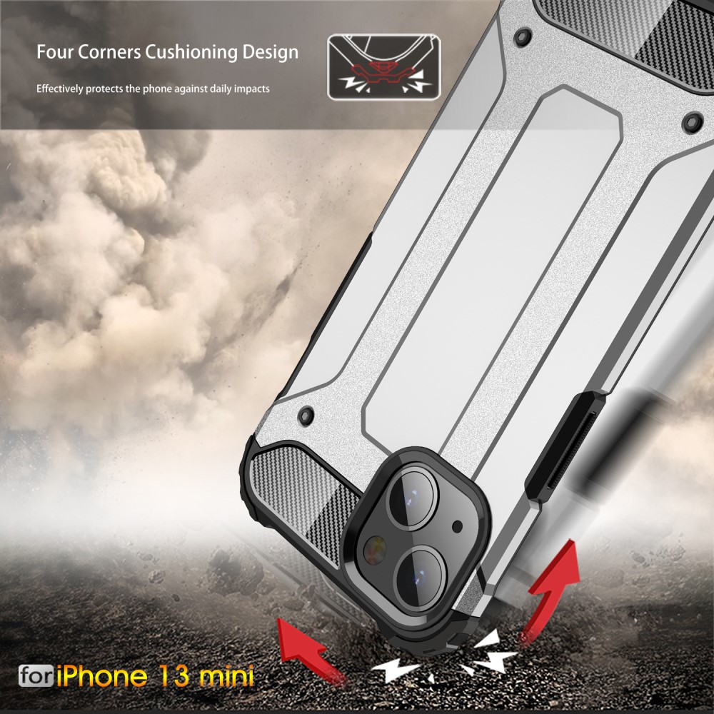 iPhone 13 Mini - Shockproof Armor Hybrid Skal - Mrk Bl
