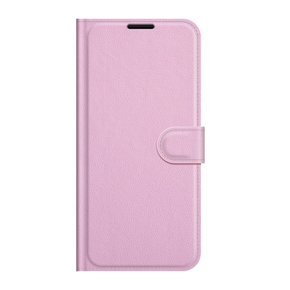 iPhone 13 Mini - Litchi Skin Lder Fodral - Ljus Rosa