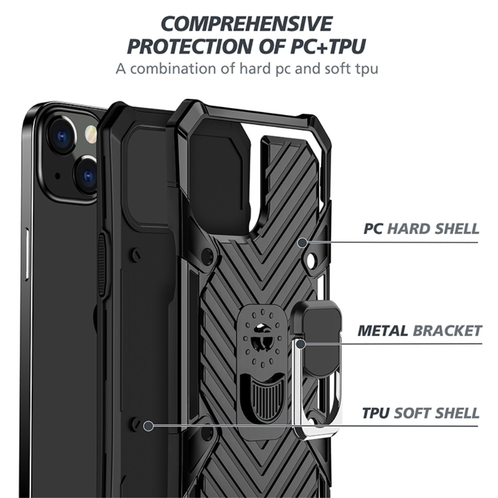 iPhone 13 Mini - Armor Hybrid Ring Skal - Svart