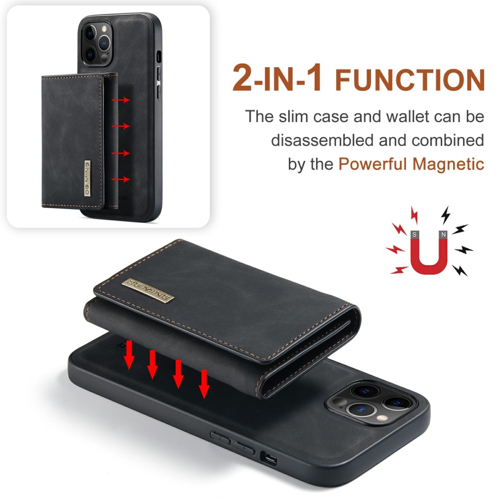 iPhone 13 Mini - DG.MING 2in1 Skal Magnetisk Avtagbart Kortfack - Svart