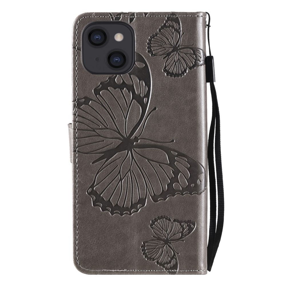 iPhone 13 Mini - Butterfly Lder Fodral - Gr