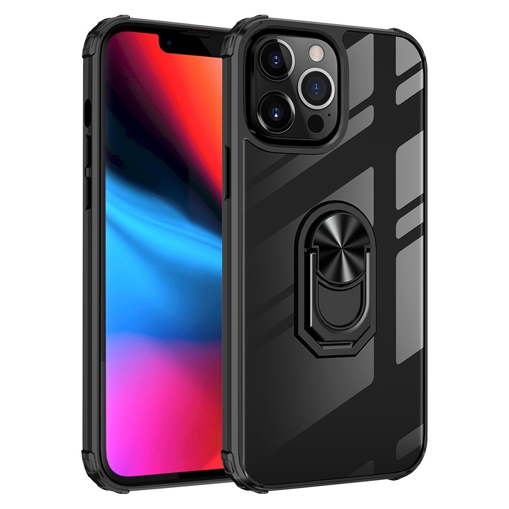 iPhone 13 Pro Max - Shockproof Hybrid Ring Skal - Svart
