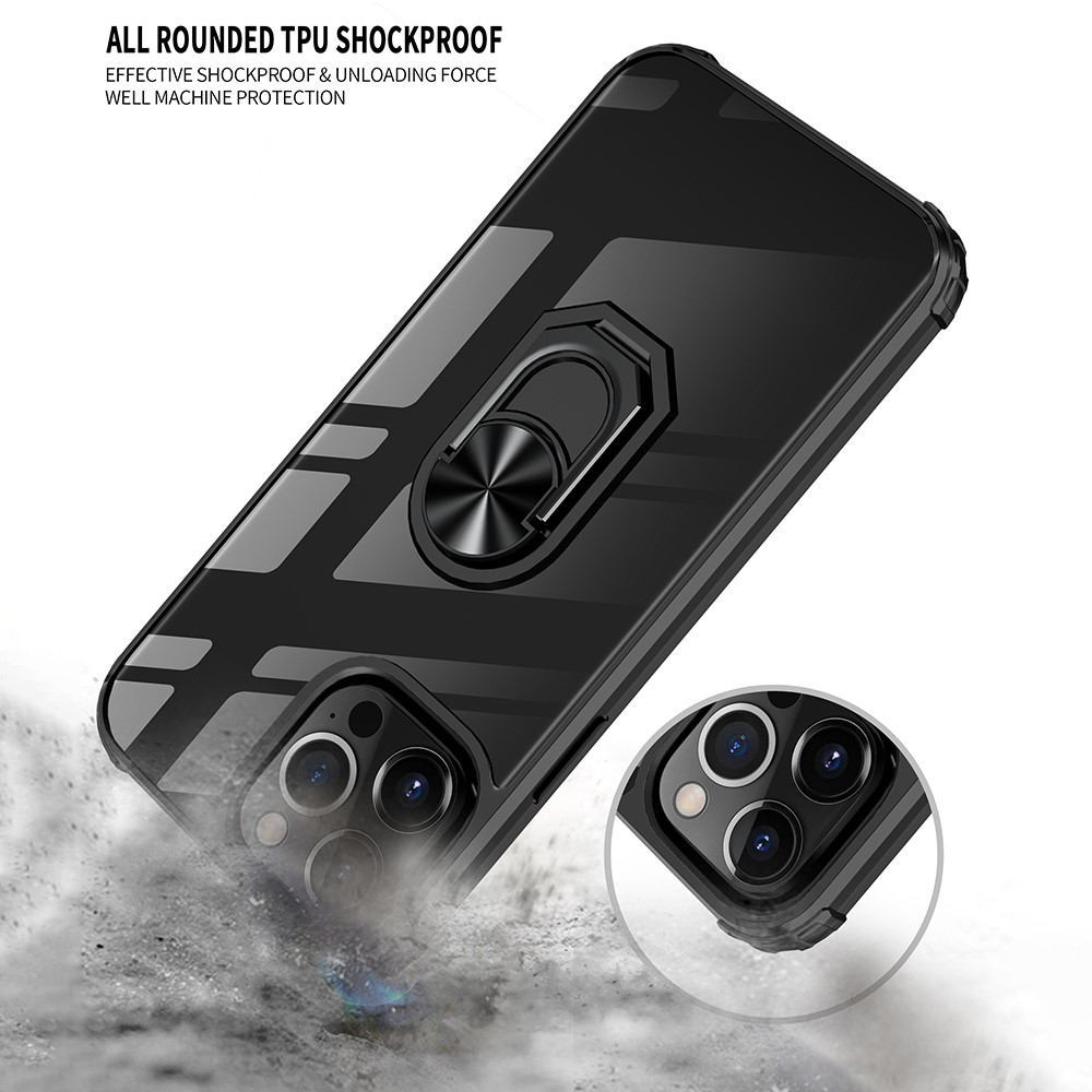 iPhone 13 Pro Max - Shockproof Hybrid Ring Skal - Svart