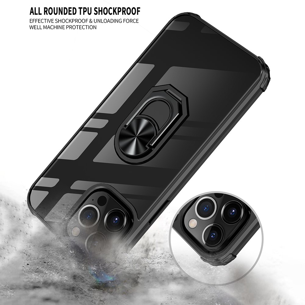 iPhone 13 Pro Max - Shockproof Hybrid Ring Skal - Bl