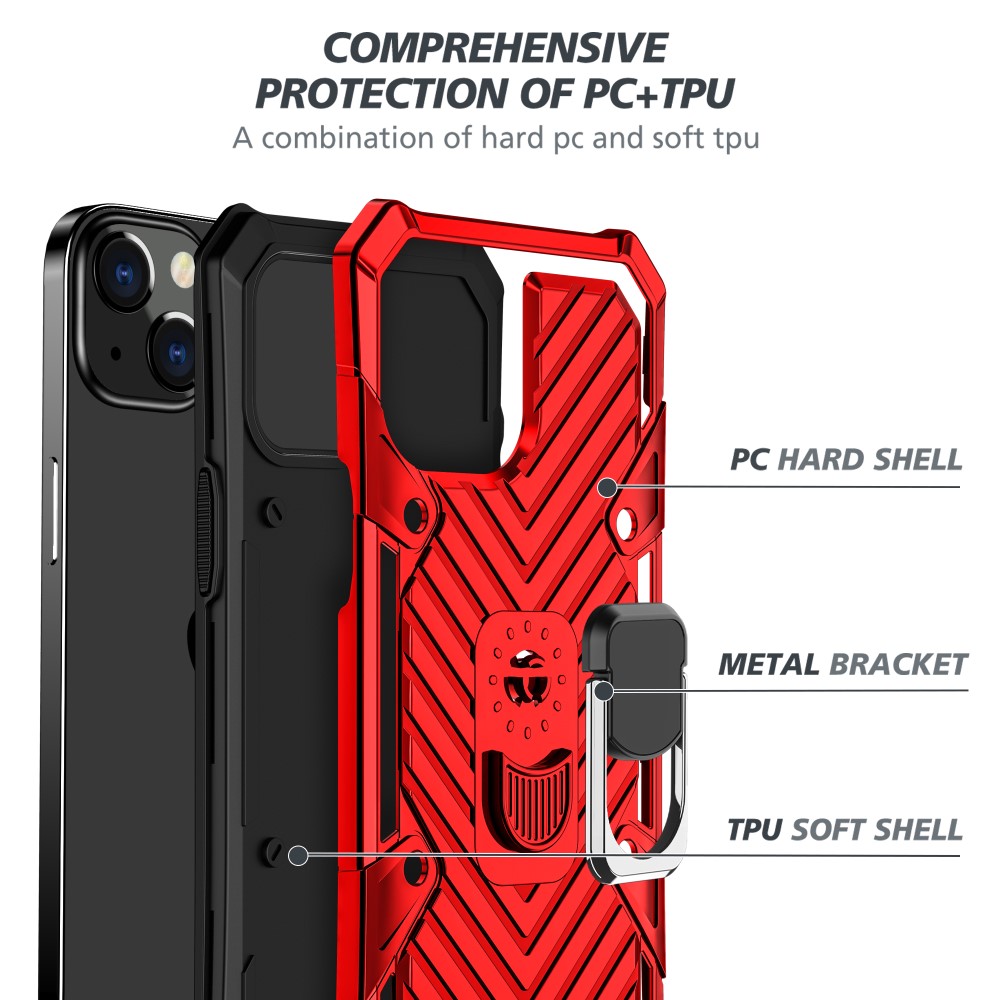 iPhone 13 Pro Max - Shockproof Tyre Hybrid Ring Skal - Rd