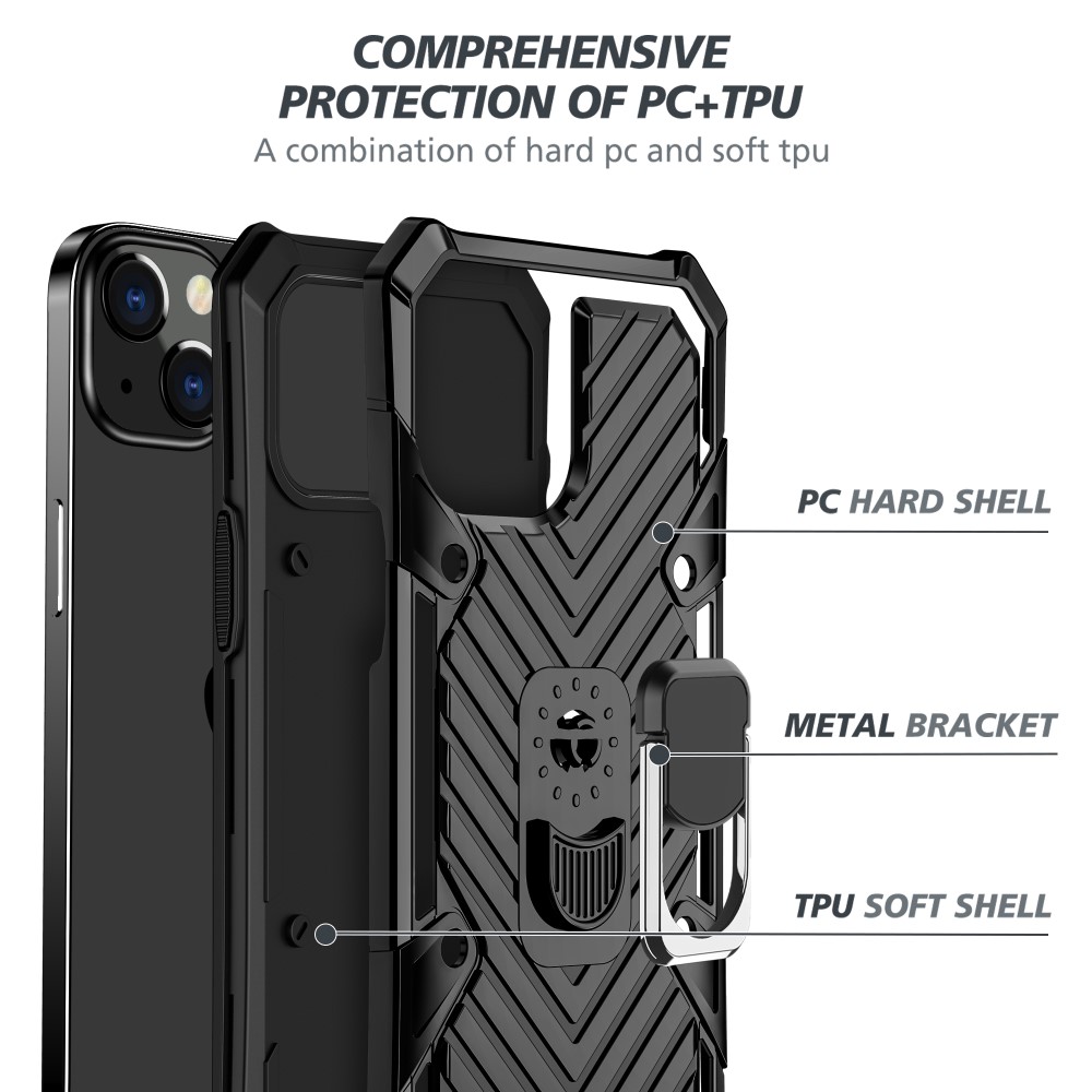 iPhone 13 Pro Max - Shockproof Tyre Hybrid Ring Skal - Svart