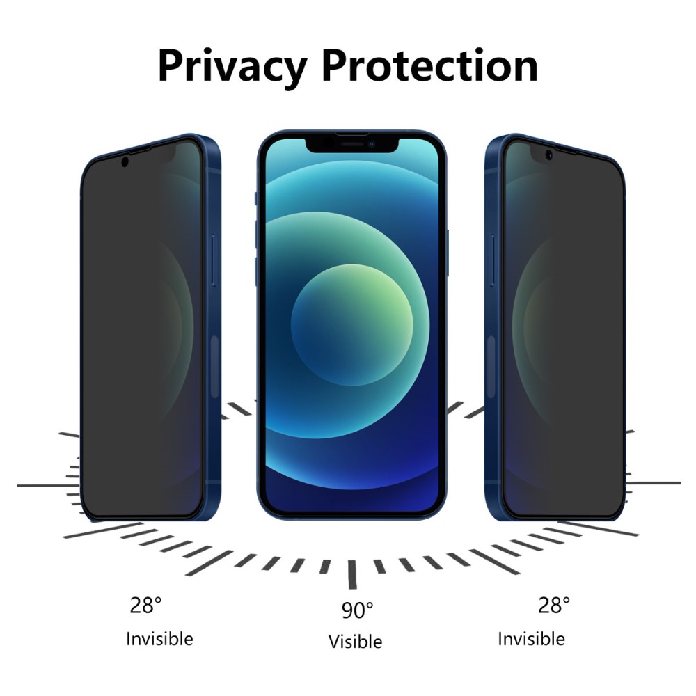 HAT PRINCE iPhone 13 Pro Max - 2-PACK HAT PRINCE Privacy 28° Skärmskydd Härdat Glas - Teknikhallen.se