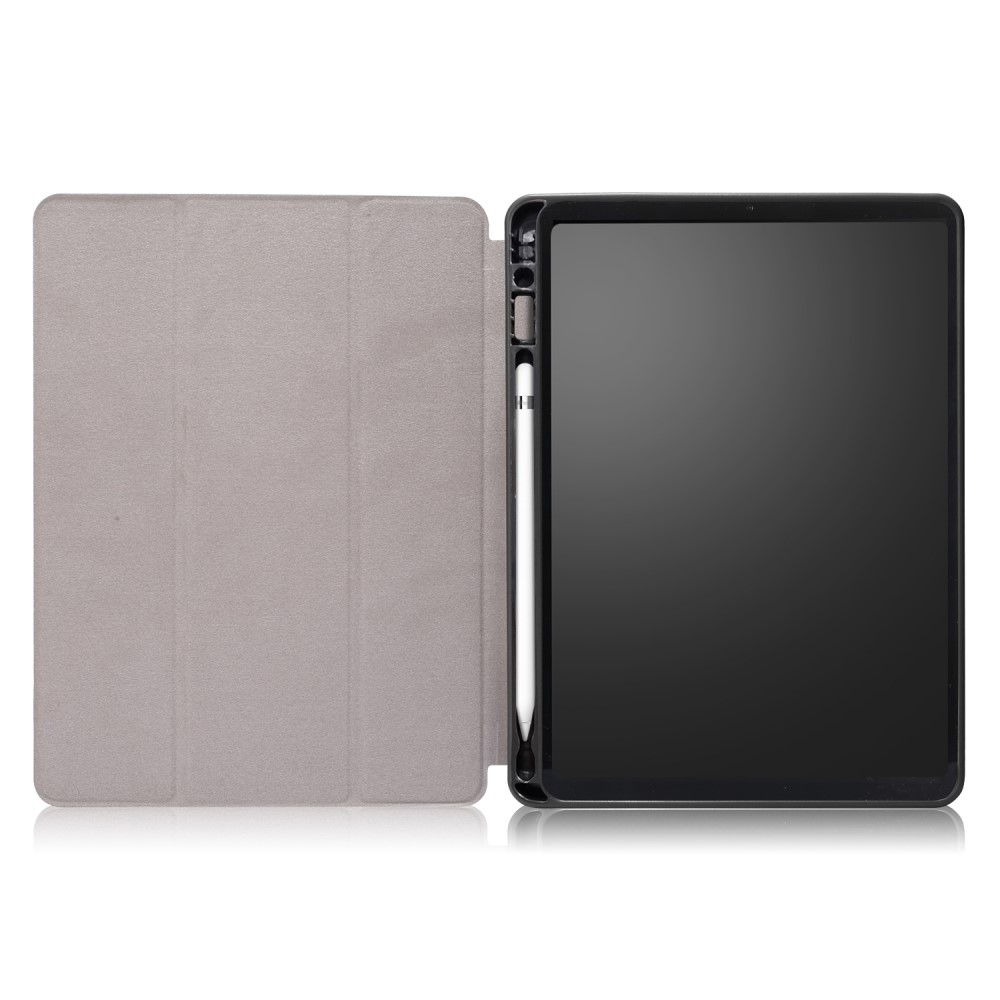 iPad 10.2 2019/2020/2021 Fodral Lder Tri-Fold Pennhllare Svart