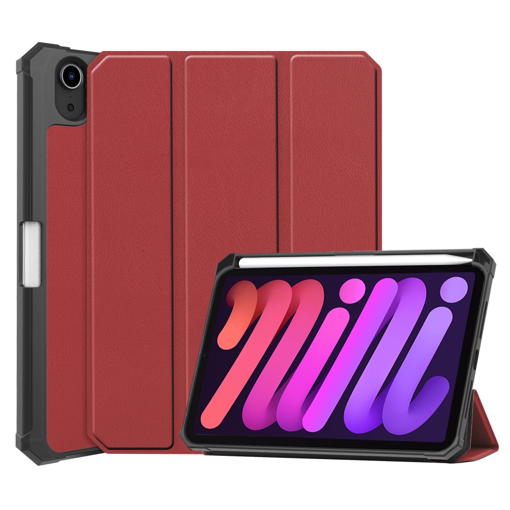 iPad Mini (2021) Fodral Shockproof Tri-Fold Med Pennhllare Vinrd