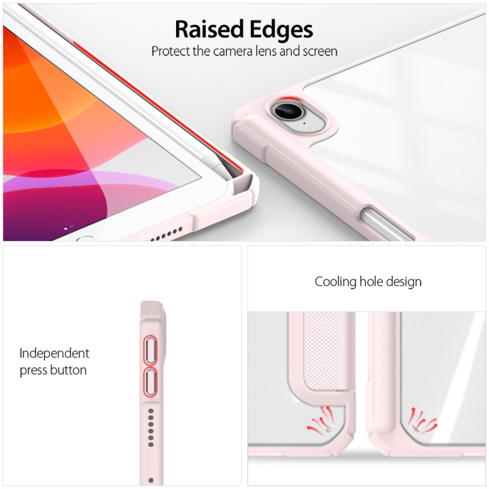 DUX DUCIS TOBY iPad Mini (2021) Fodral Tri-Fold Med Pennhllare Ljus Rosa
