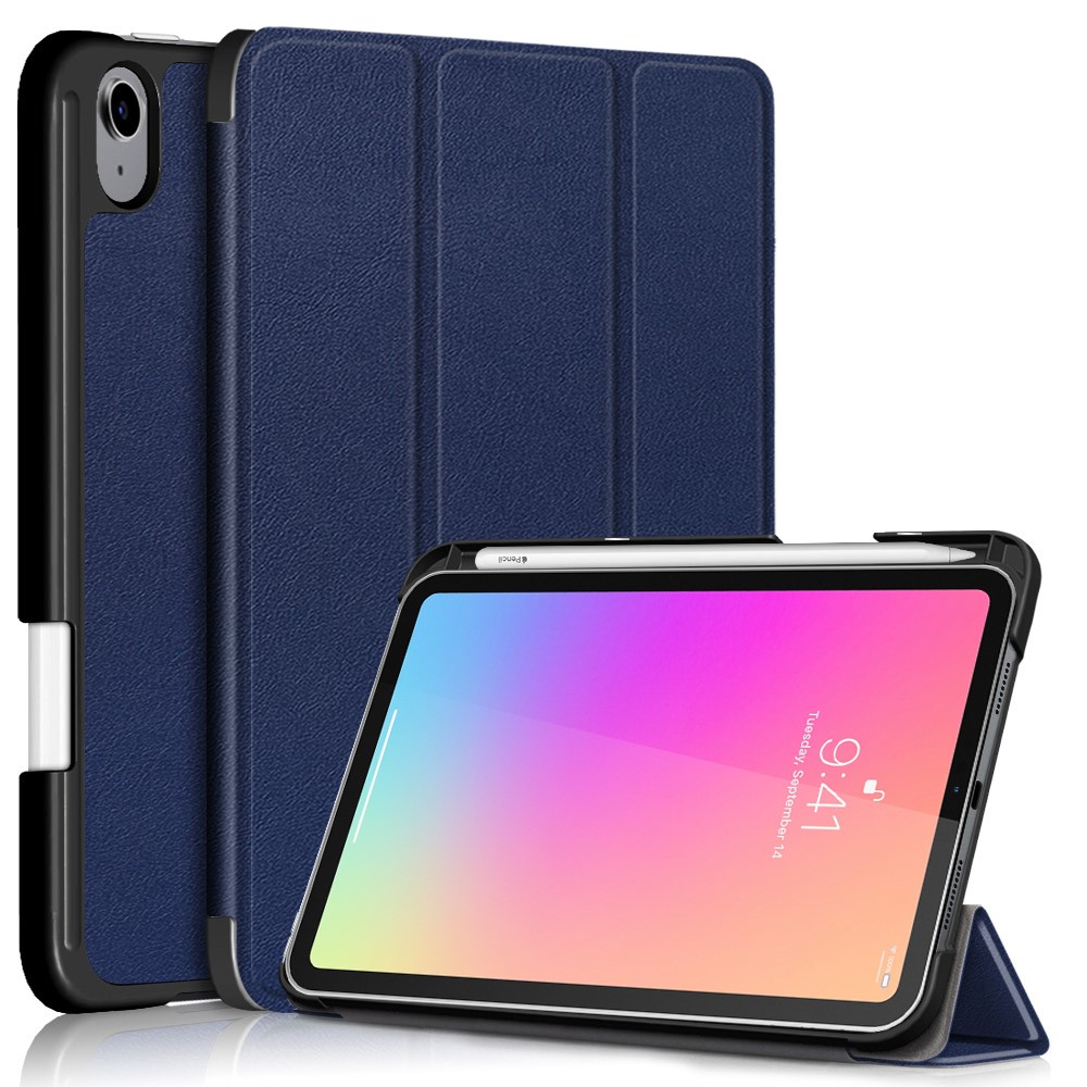 iPad Mini (2021) Fodral Tri-Fold Med Pennhllare Bl