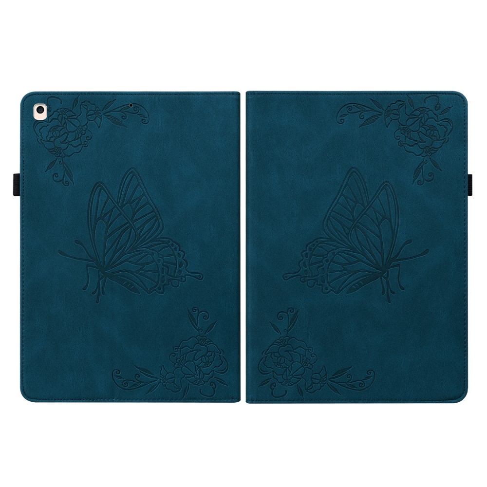 iPad 10.2 2019/2020/2021 Fodral Butterfly Flower Mrk Bl