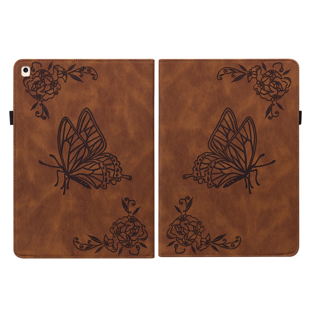 iPad 10.2 2019/2020/2021 Fodral Butterfly Flower Brun