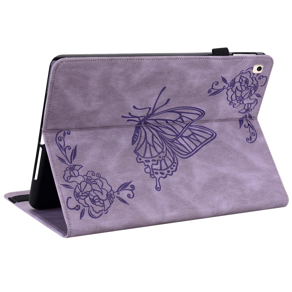 iPad 10.2 2019/2020/2021 Fodral Butterfly Flower Lila