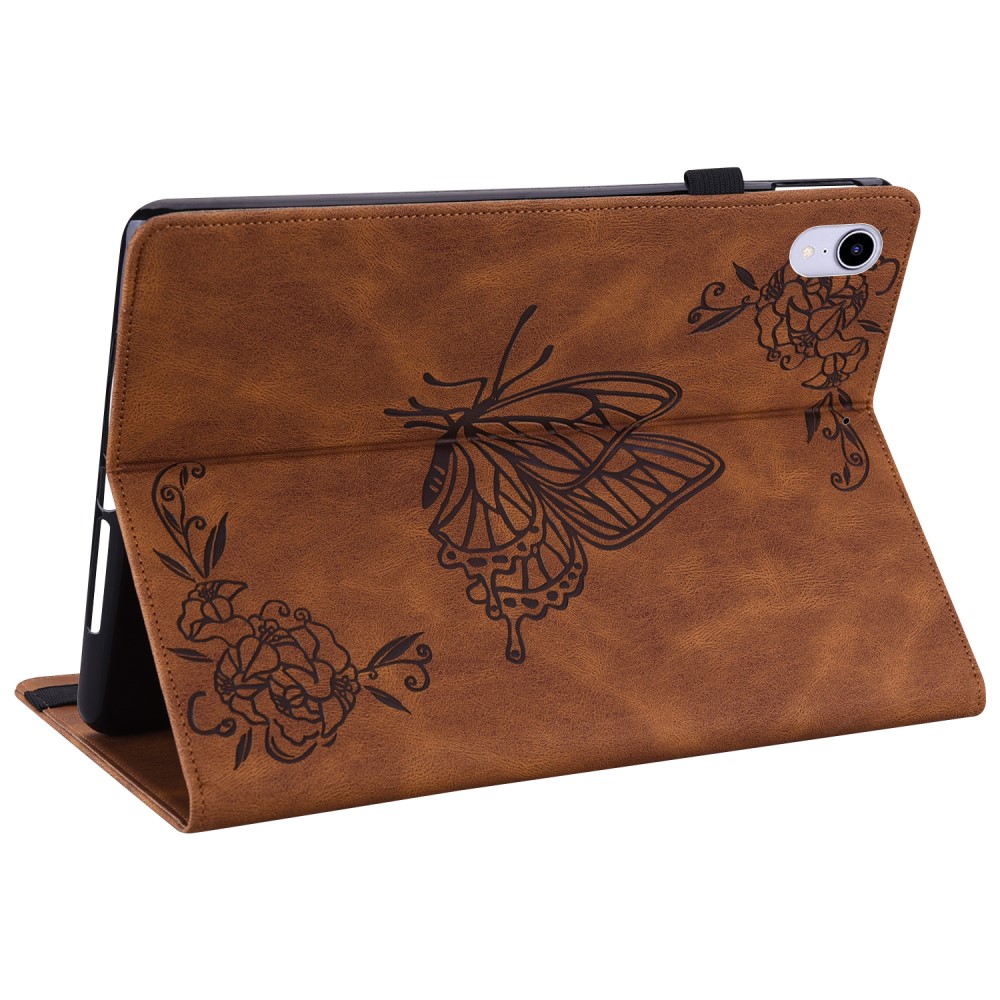 iPad Mini (2021) Fodral Butterfly Flower Brun