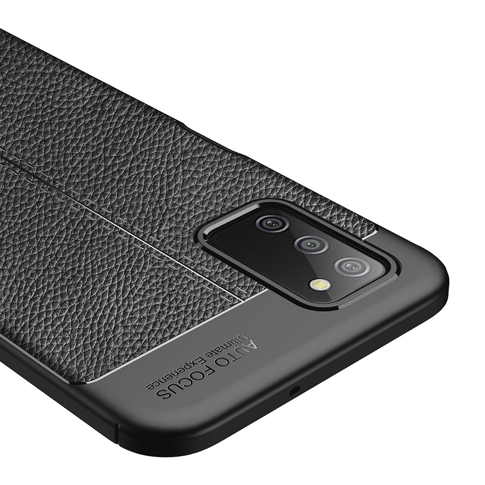 Samsung Galaxy A03s Skal Litchi Textur TPU Svart