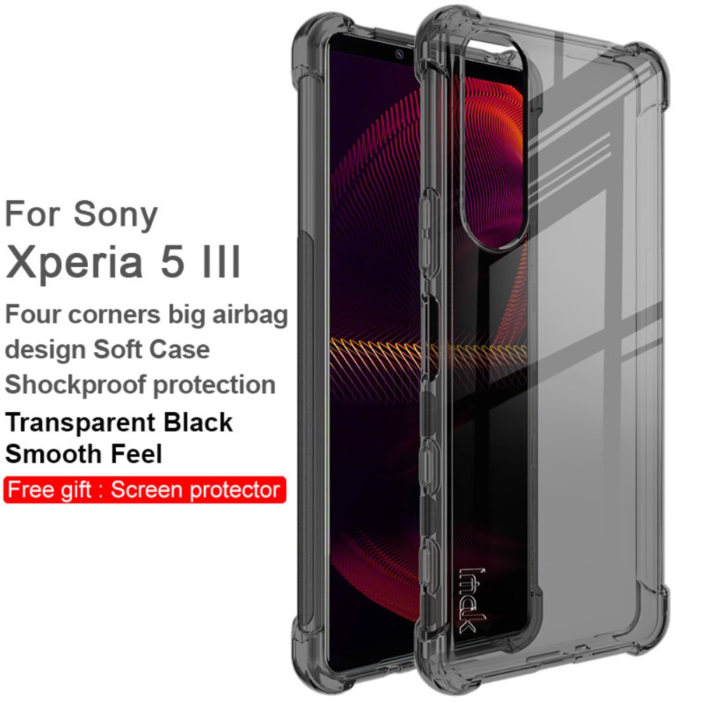 IMAK Sony Xperia 5 III Skal Shockproof TPU + Skrmskydd Tonad Svart