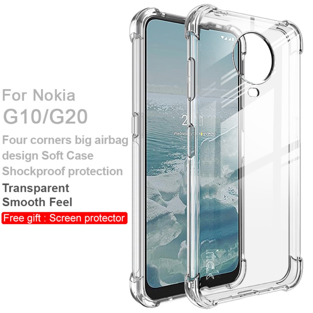 IMAK Nokia G10 / G20 Skal Shockproof TPU + Skrmskydd Transparent