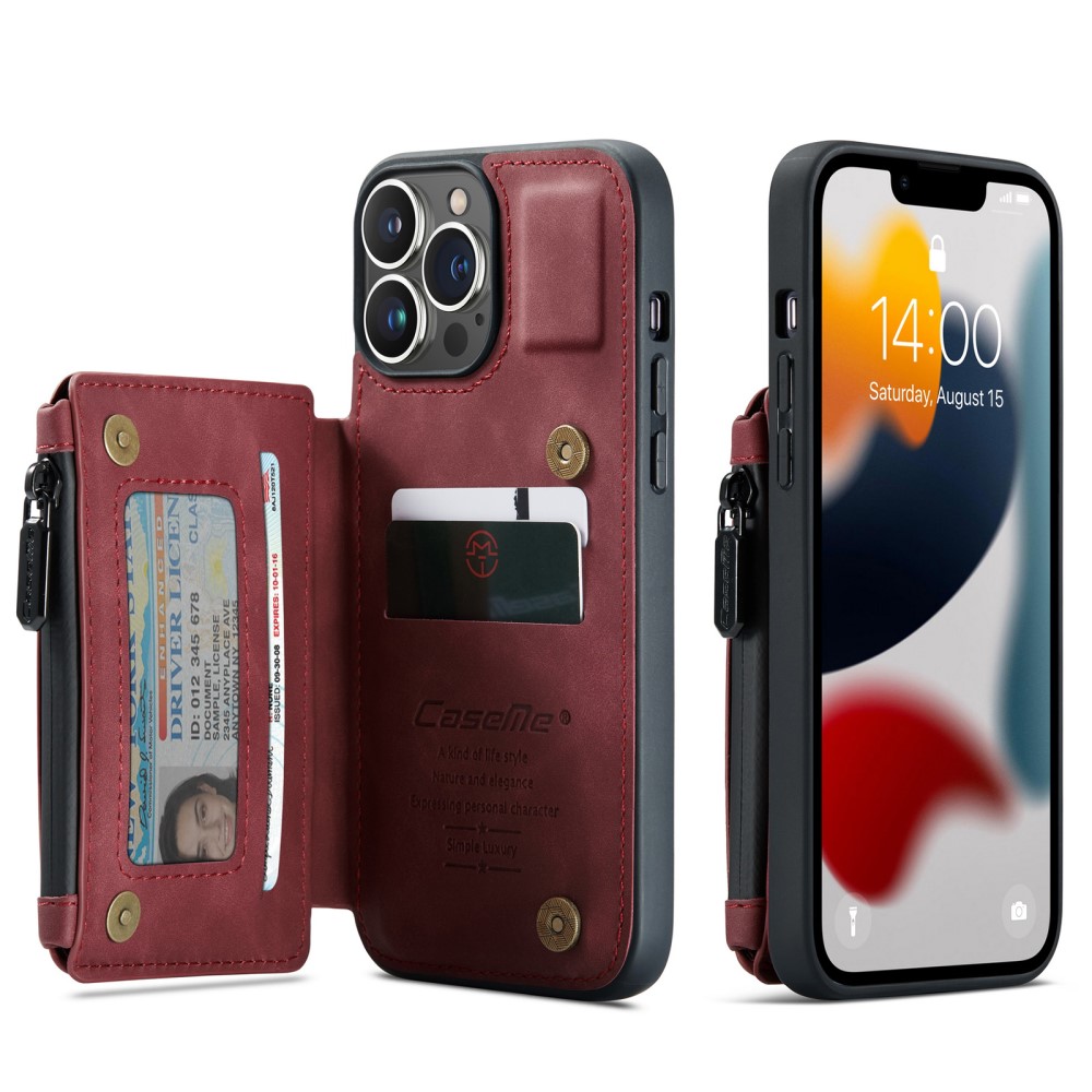 CASEME iPhone 13 Pro Max Skal Med Magnetisk Plnbok Rd