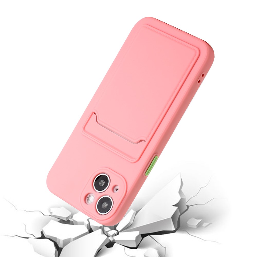 iPhone 13 Mini Skal Med Kortfack Ljus Rosa