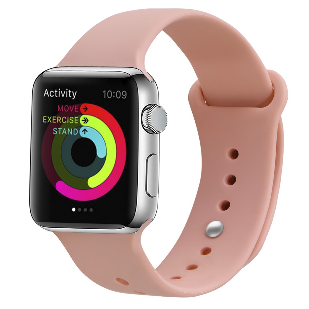 Silikon Armband Apple Watch 42/44/45 mm Ljus Rosa