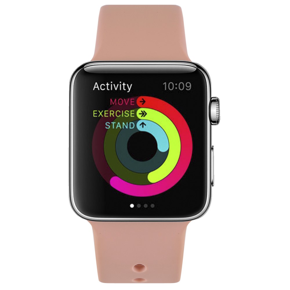 Silikon Armband Apple Watch 42/44/45 mm Ljus Rosa