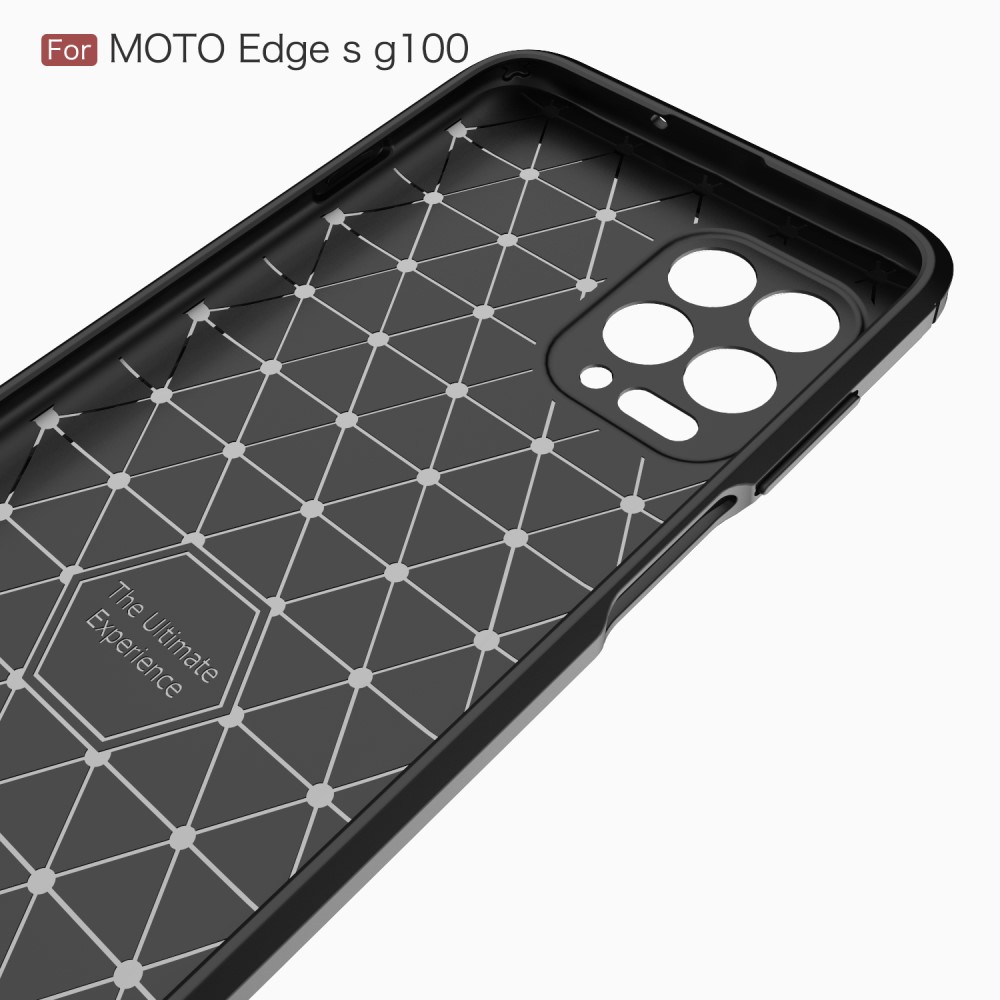 Motorola Moto G100 Skal Borstad Stl- Och Kolfiber Textur Svart