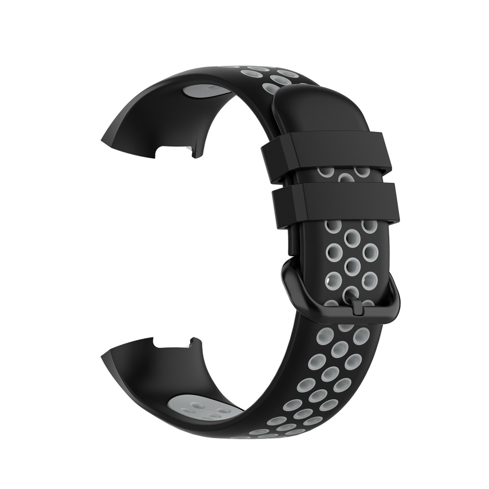 Fitbit Charge 4/3 Silikon Trningsarmband Svart/Gr