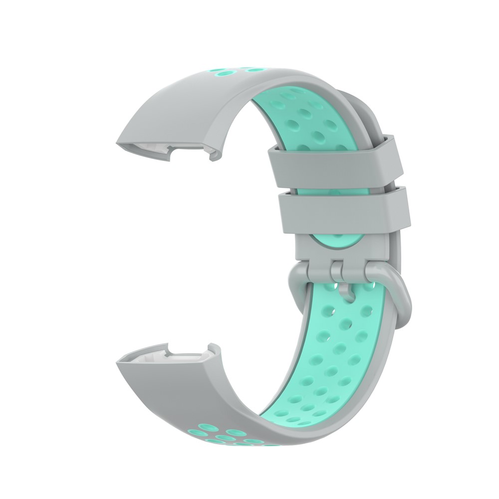 Fitbit Charge 4/3 Silikon Trningsarmband Gr/Cyan