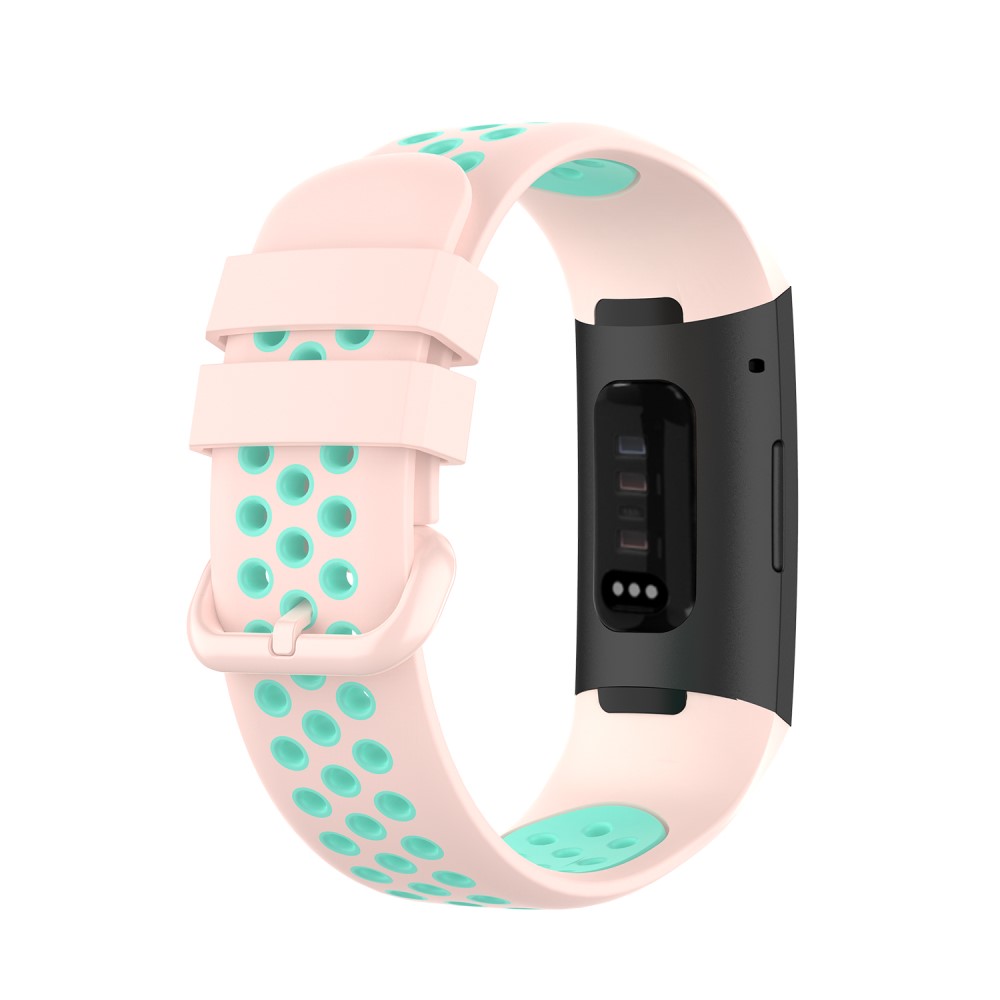 Fitbit Charge 4/3 Silikon Trningsarmband Ljus Rosa/Grn