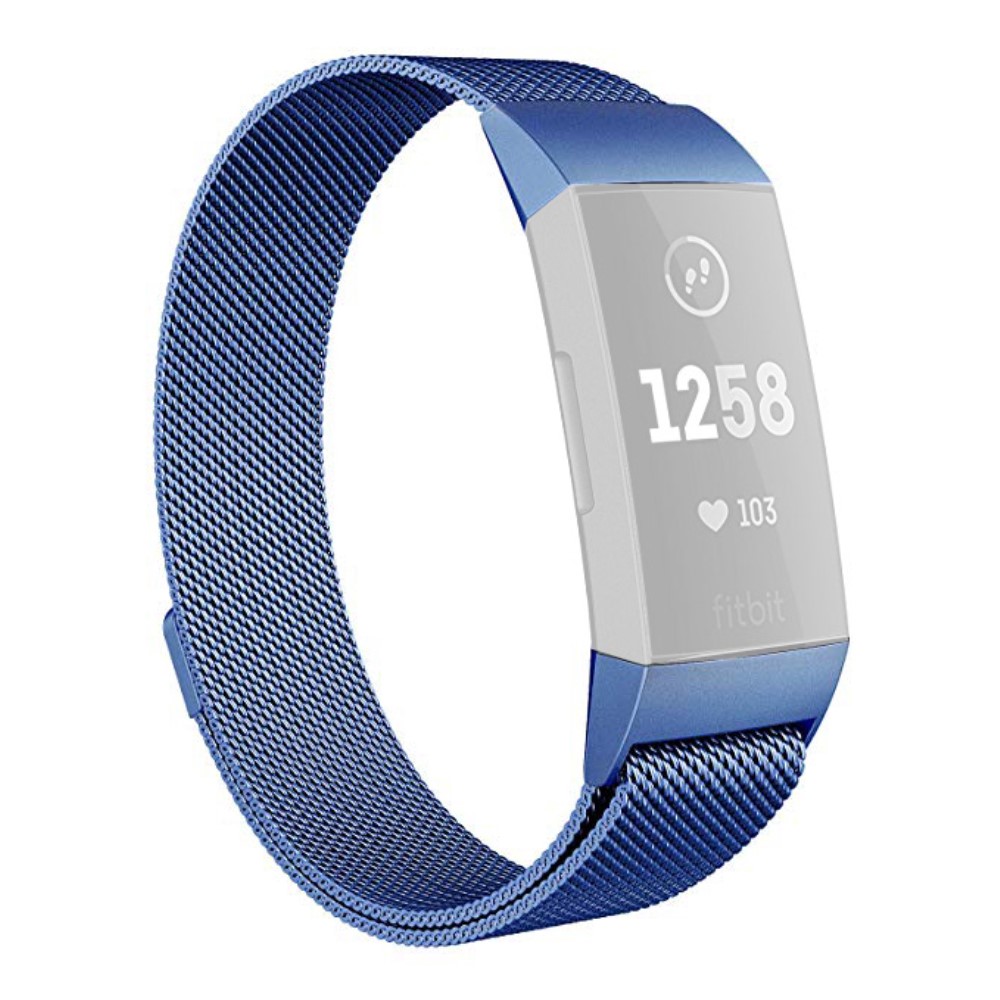 Milanese Loop Metall Armband Fitbit Charge 4/3 Bl