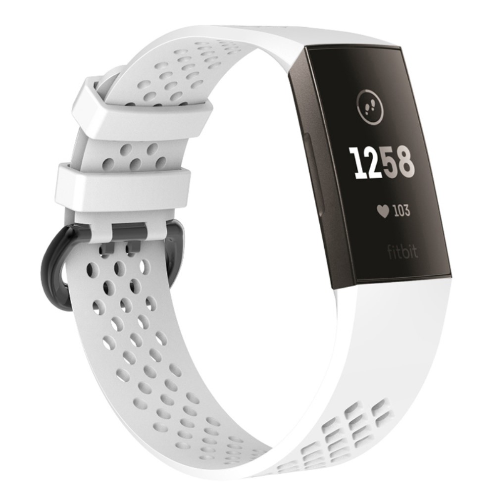 Ihligt Silikon Armband Fitbit Charge 4/3 (L) Vit