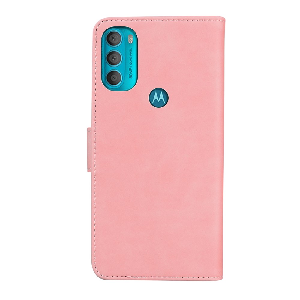 Motorola Moto G71 Fodral Skin Touch Lder Ljus Rosa