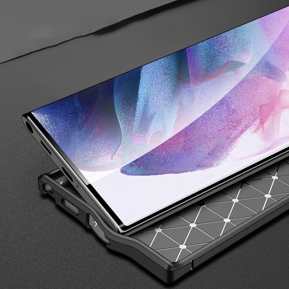 Samsung Galaxy S22 Ultra Skal Litchi Textur Bl
