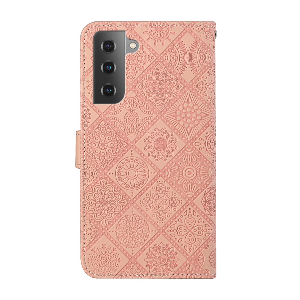 Samsung Galaxy S22 Plus Fodral Tryckta Mandala Blommor Roséguld