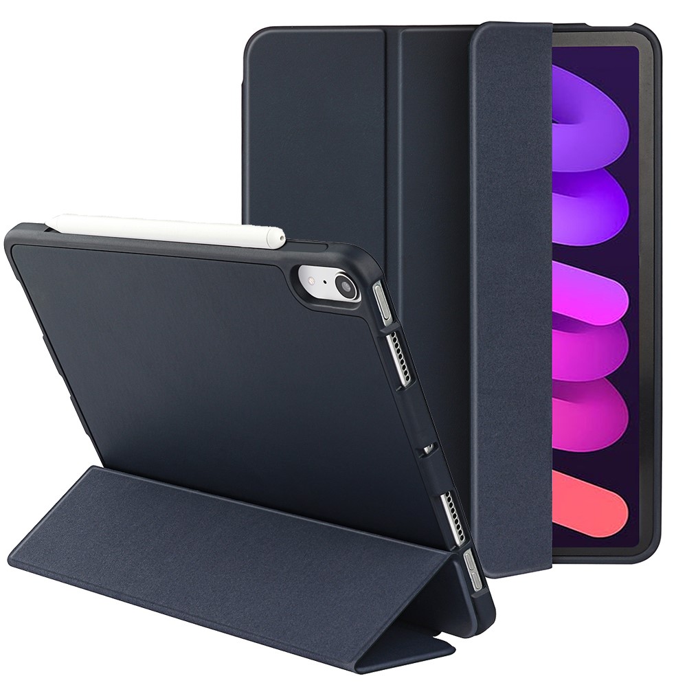 iPad Mini (2021) Fodral Tri-Fold Pennhllare Mrk Bl